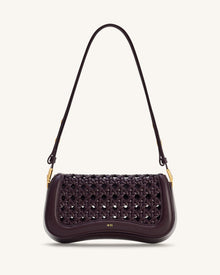 Joy Woven Shoulder Bag - Dark Red