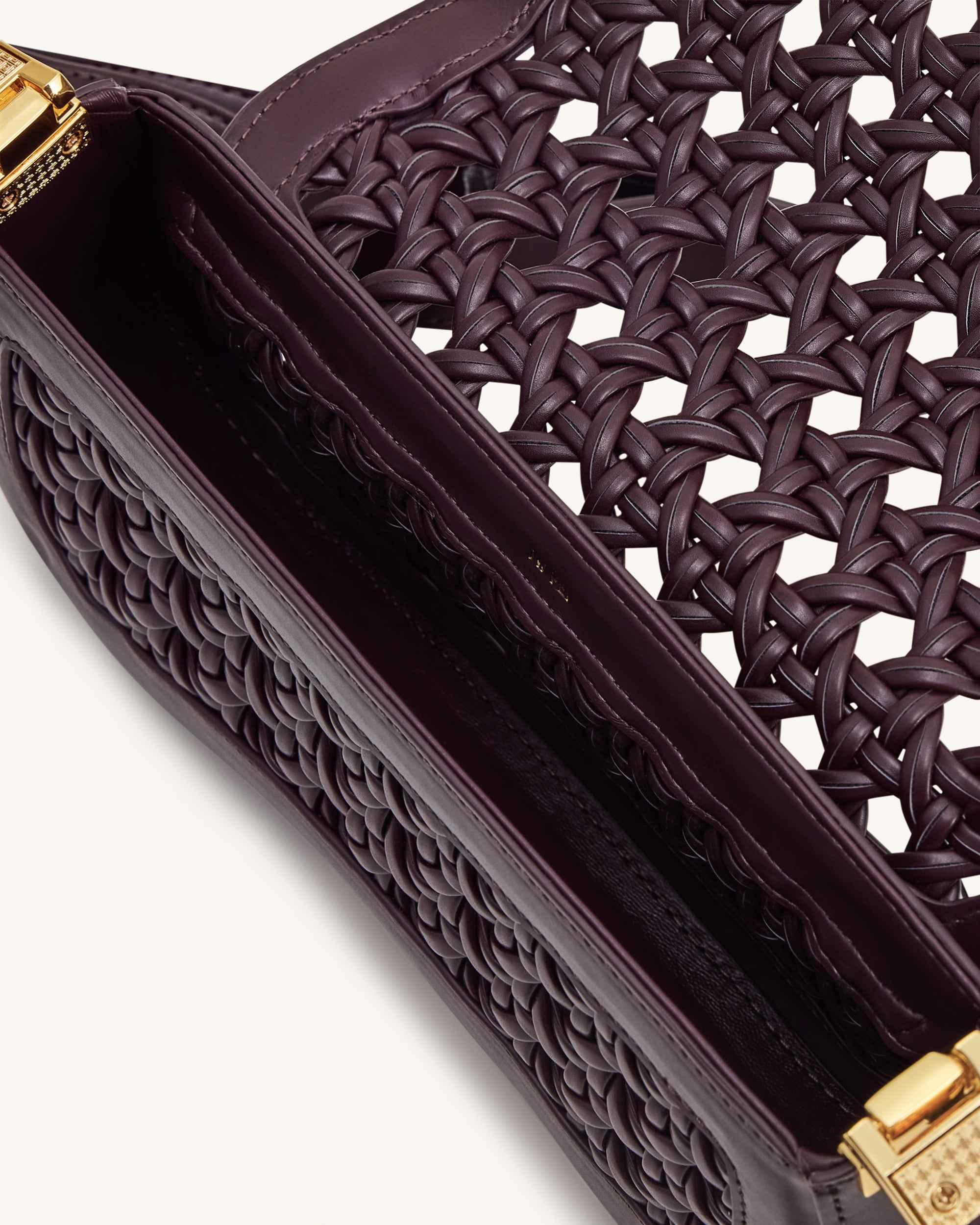 Joy Woven Shoulder Bag - Dark Red | JW PEI