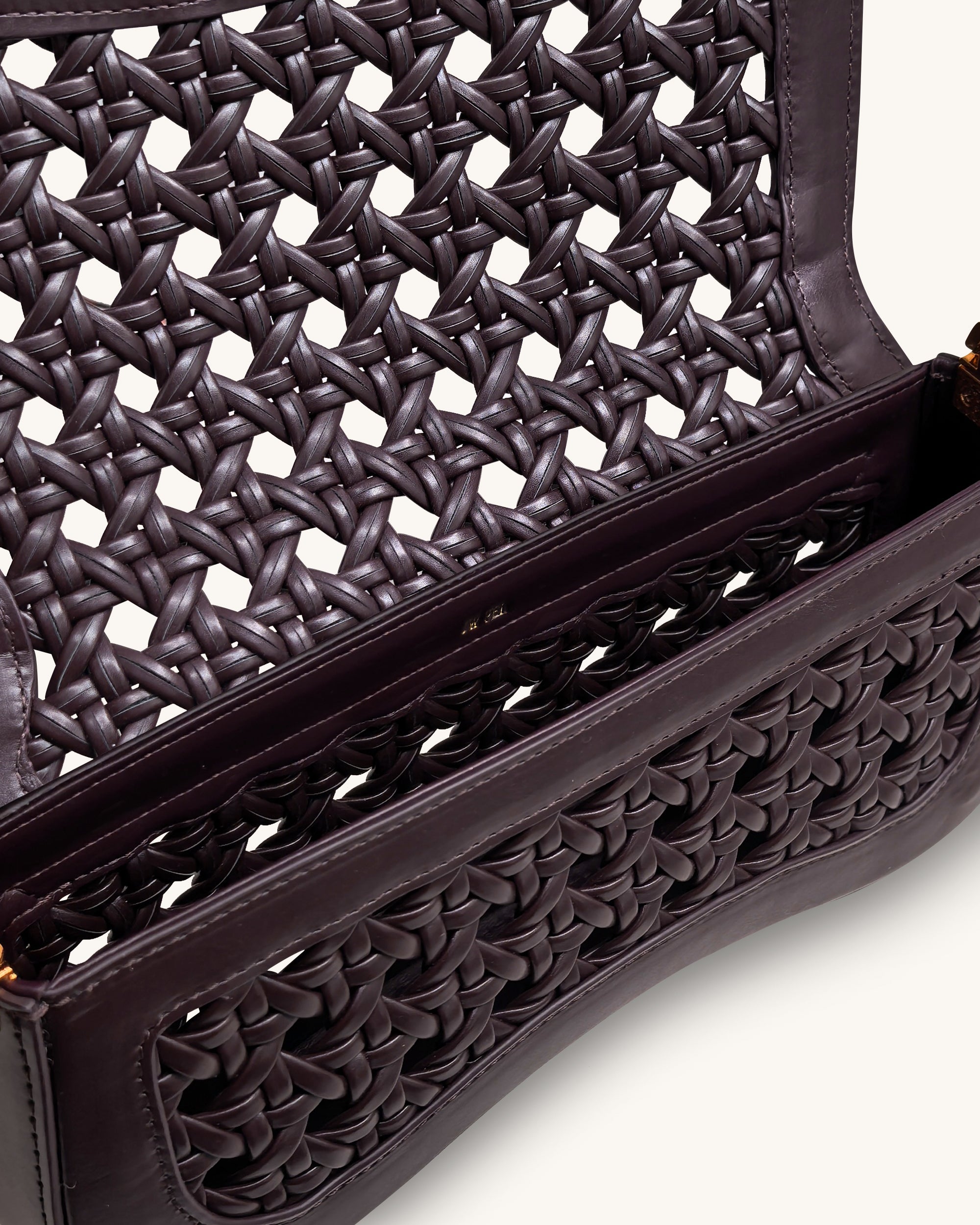 Joy Woven Shoulder Bag - Dark Red