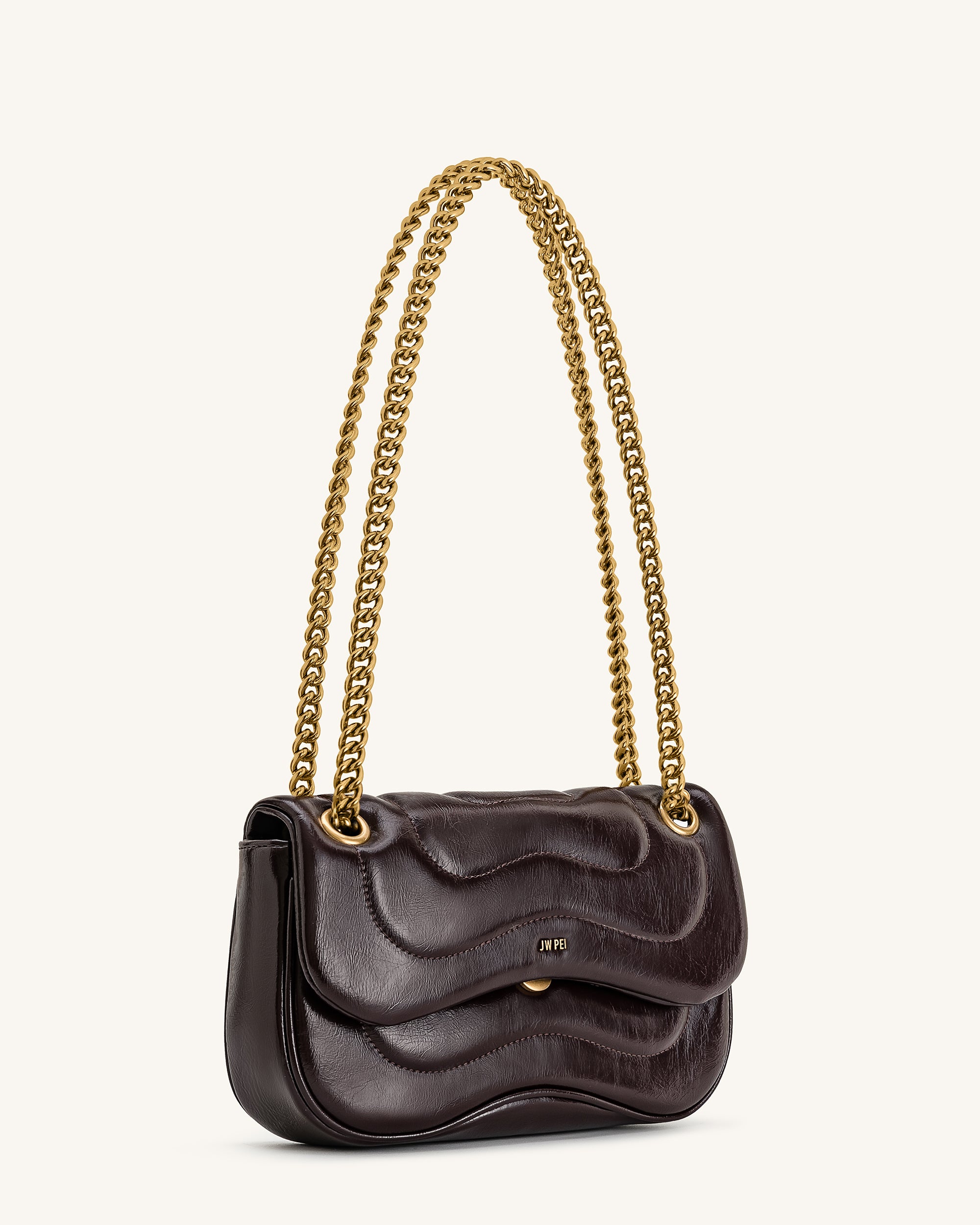 Tina Quilted Chain Crossbody - Deep Claret Brown | JW PEI