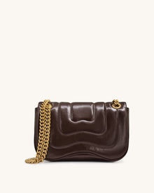 Tina Quilted Chain Crossbody - Deep Claret Brown