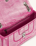Tina Denim Quilted Chain Crossbody - Pink