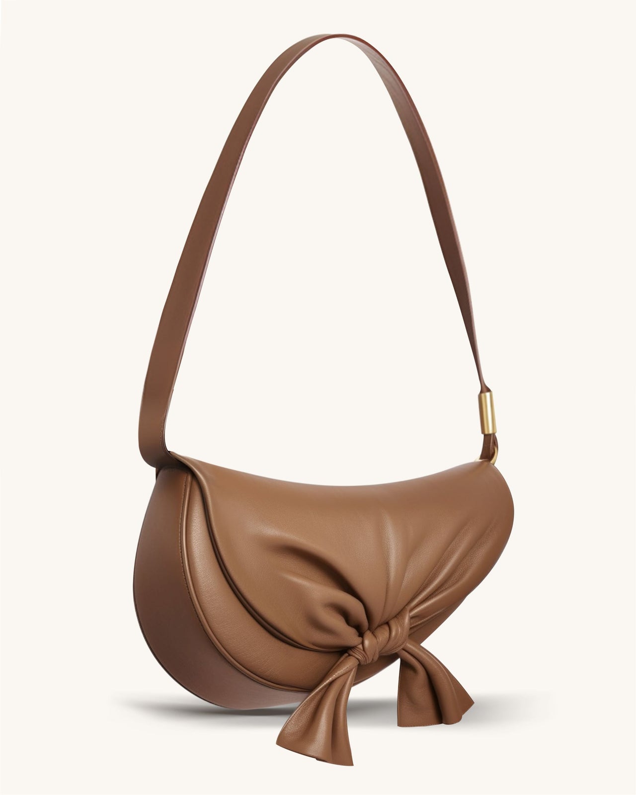Sabina Ruched Detail Crossbody Bag - Brown