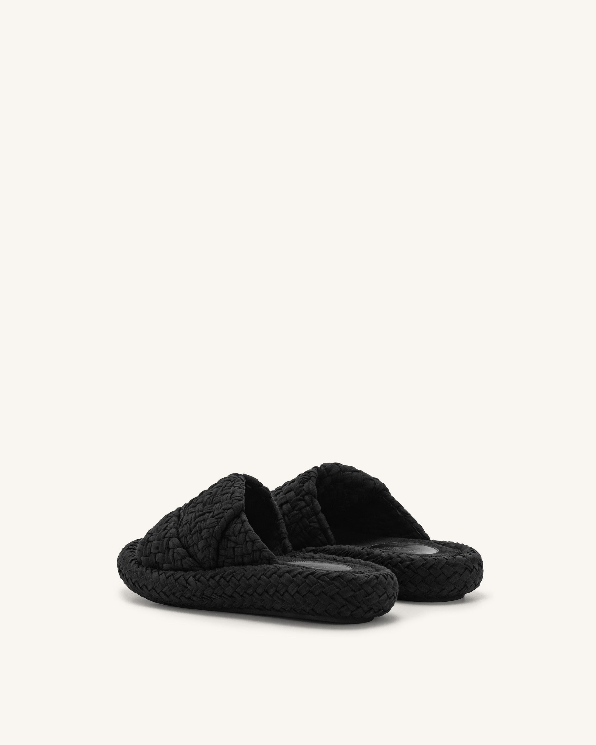 Lilah Woven Platform Sandal - Black | JW PEI