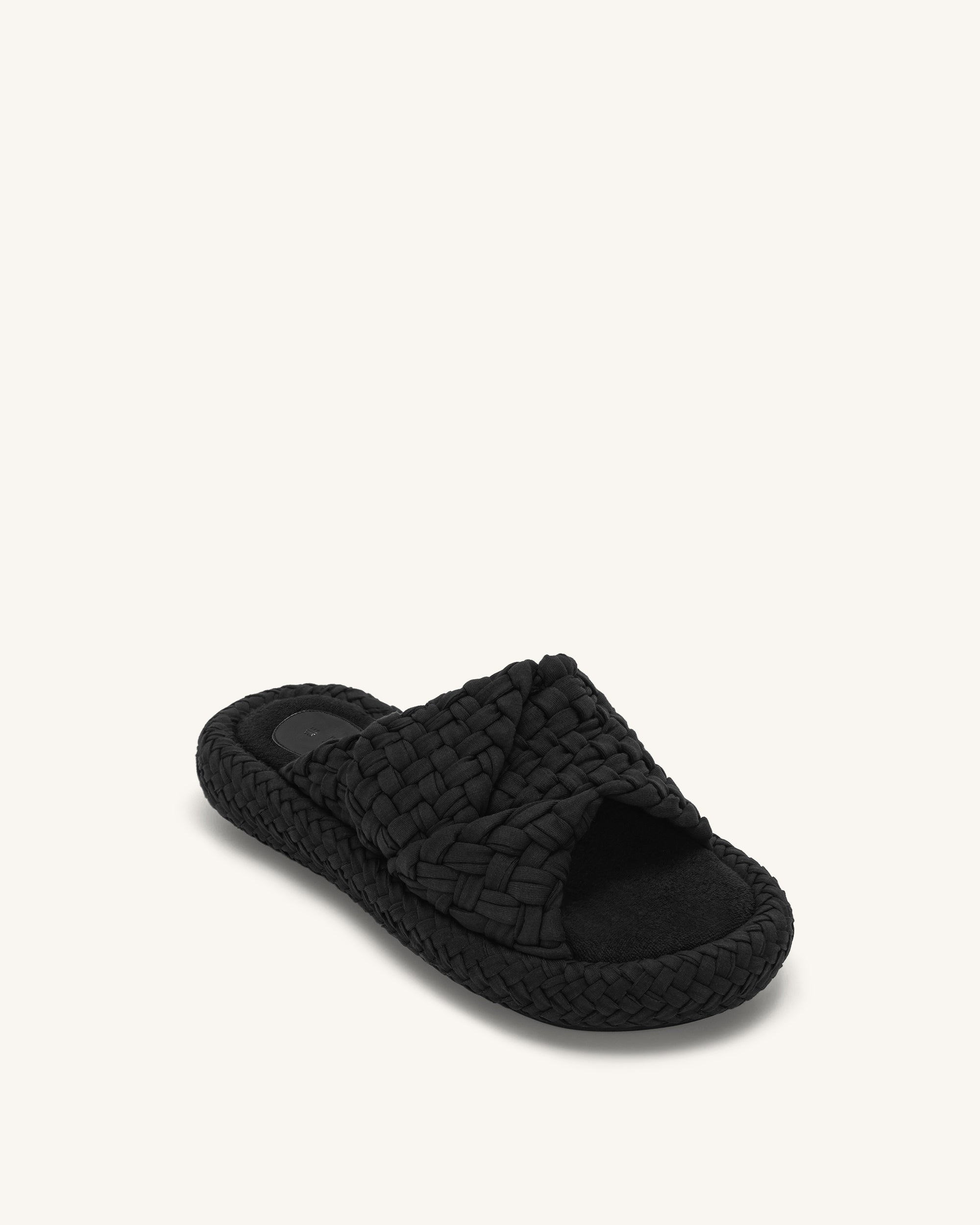 Lilah Woven Platform Sandal - Black | JW PEI