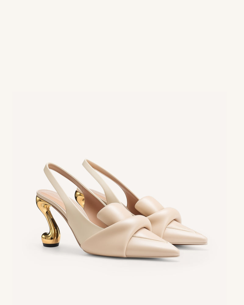 Hannah Twisted Slingback Heel Pumps - Black