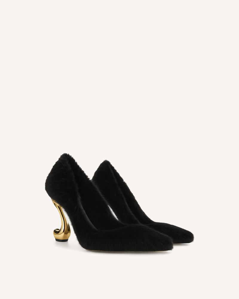 Hannah Twisted Slingback Heel Pumps - Black