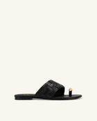 Ava Woven Toe Sandals - Black