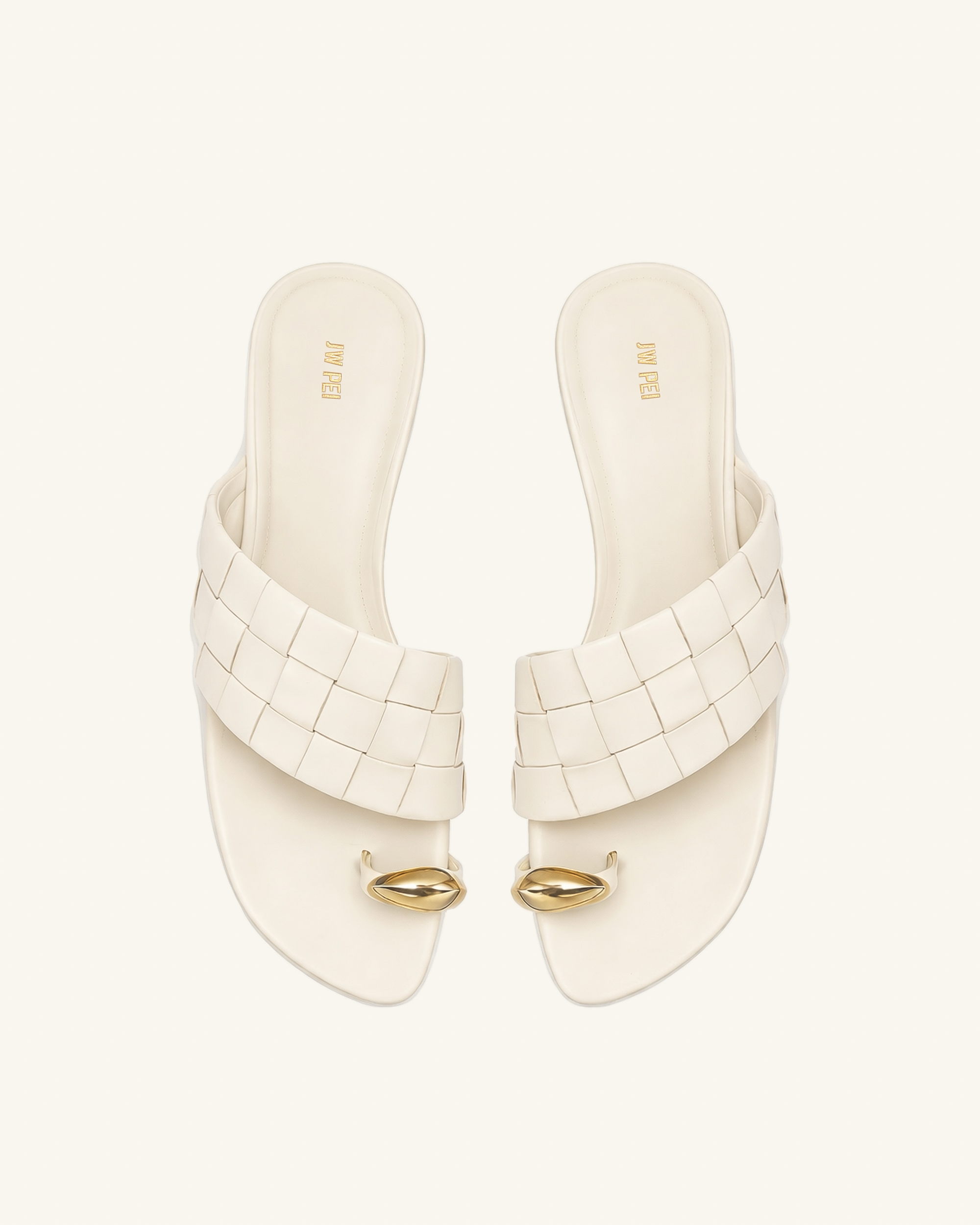 Ava Woven Toe Sandals - Ivory