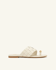 Ava Woven Toe Sandals - Ivory