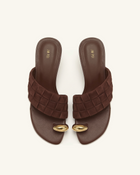 Ava Woven Toe Sandals - Brown