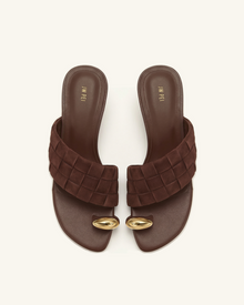 Ava Woven Toe Sandals - Brown