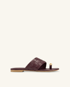 Ava Woven Toe Sandals - Burgundy
