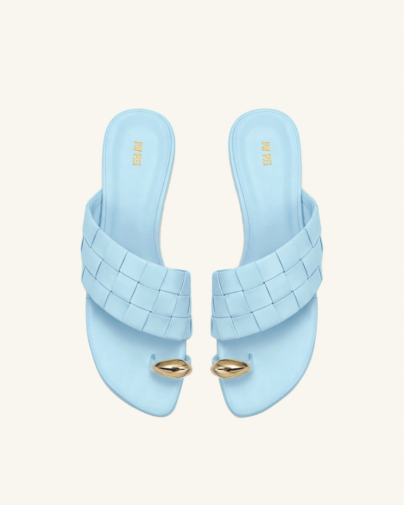 Ava Woven Toe Sandals - Light Blue