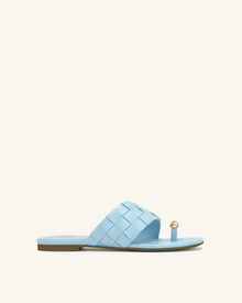 Ava Woven Toe Sandals - Light Blue