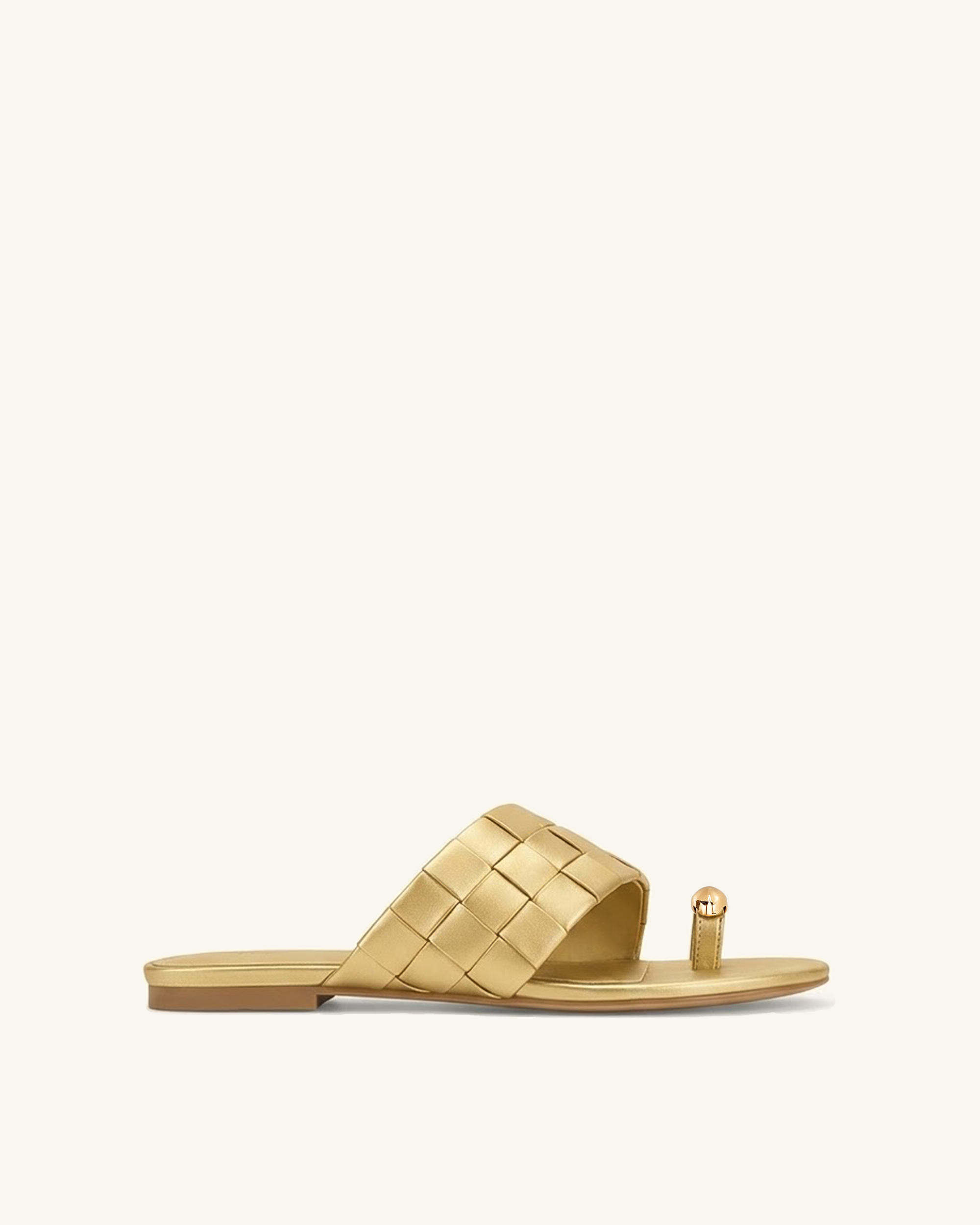 Ava Woven Toe Sandals - Metallic Gold