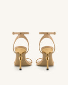 Alivia Gold Metal Heel Sandals - Khaki