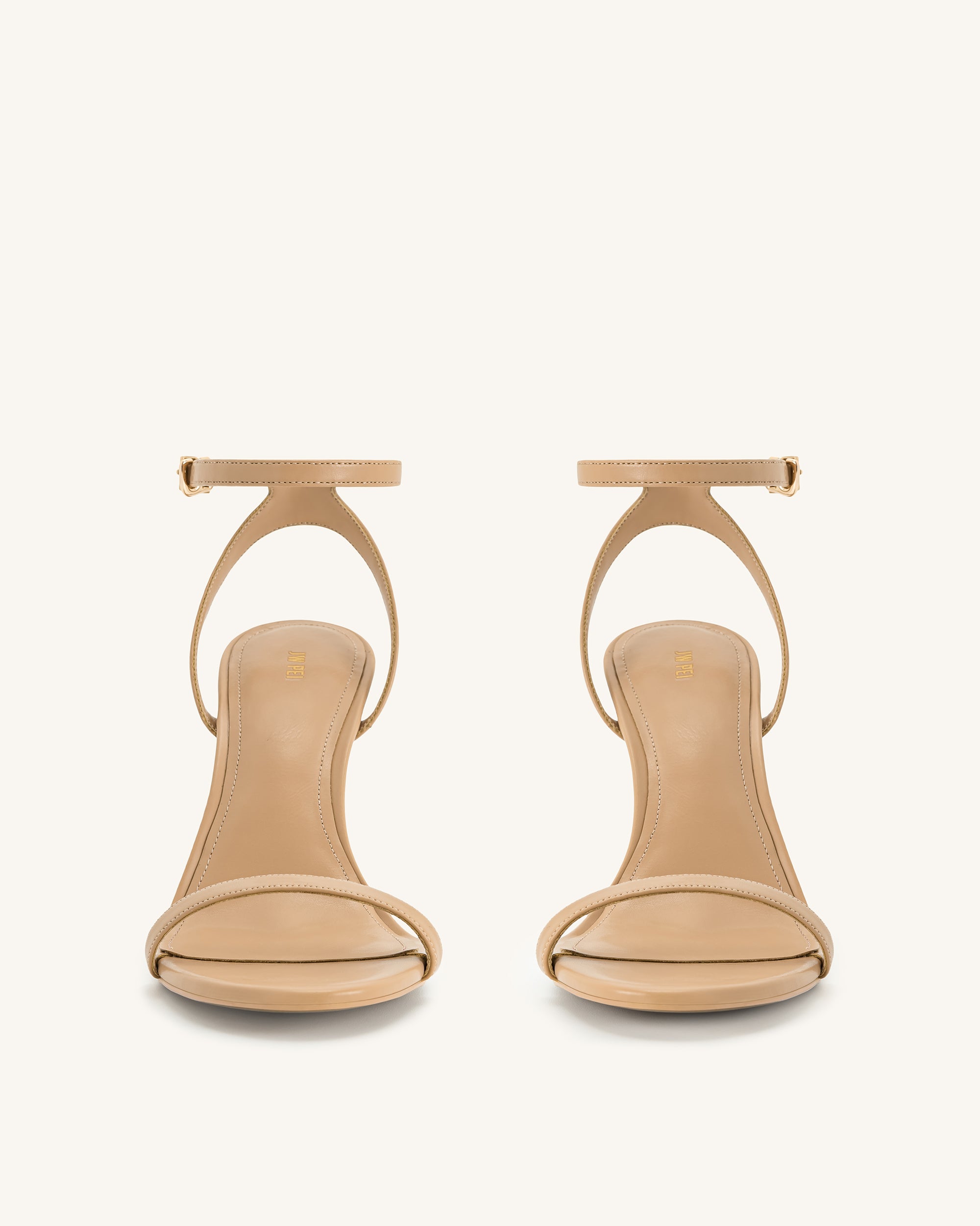 Alivia Gold Metal Heel Sandals - Khaki | JW PEI