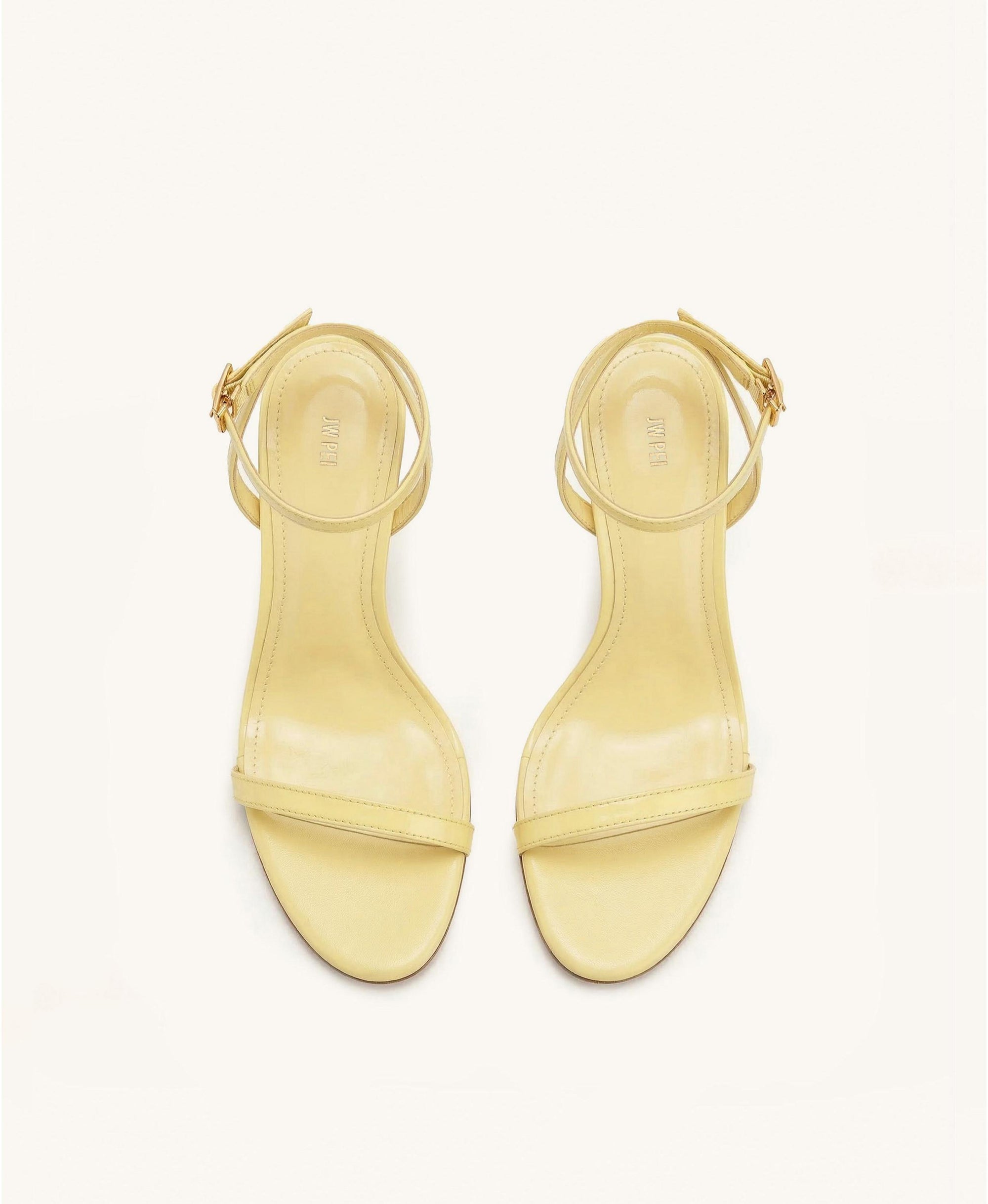 Alivia Gold Metal Heel Sandals - Pale Yellow