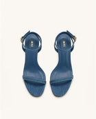 Alivia Gold Metal Heel Sandals - Denim Blue