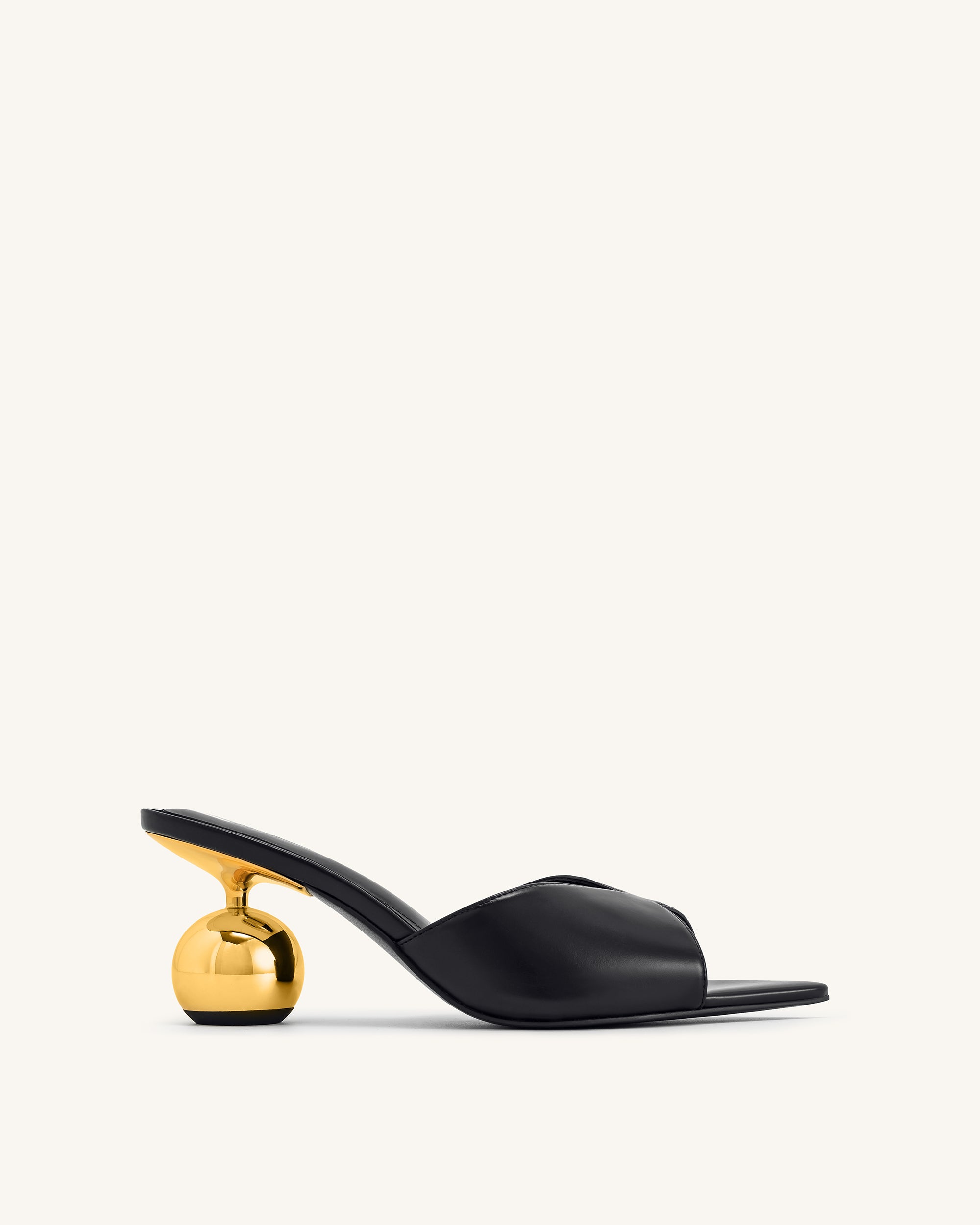 Ellie Sphere Heel Mules - Black
