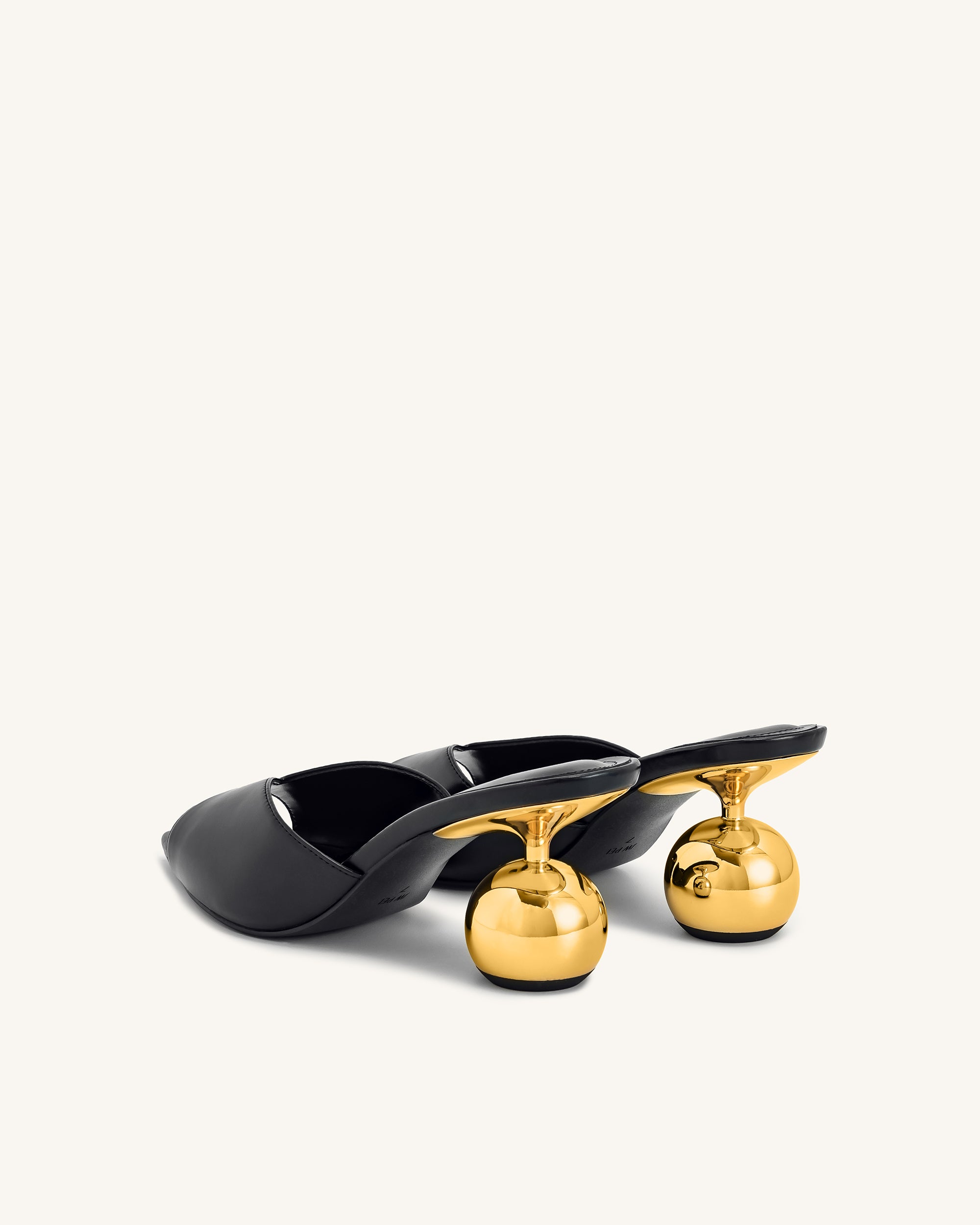 Ellie Sphere Heel Mules - Black