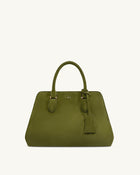 Lara Faux Suede Tote Bag - Dark Olive