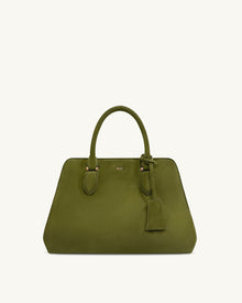 Lara Faux Suede Tote Bag - Dark Olive