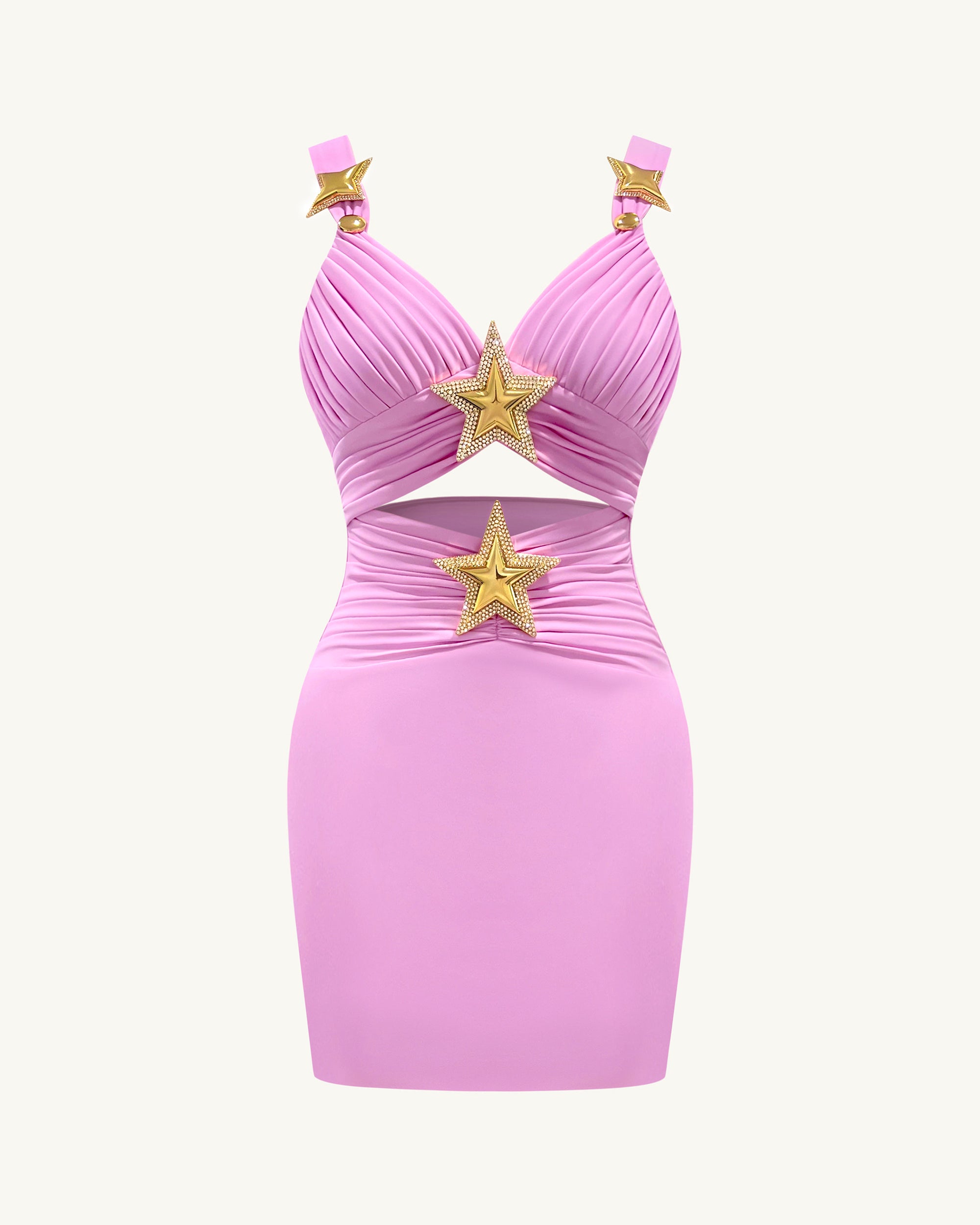 Mini Dress with Star Details - Pink 10 | US Mini Dress with Star Details - Pink 10 | US