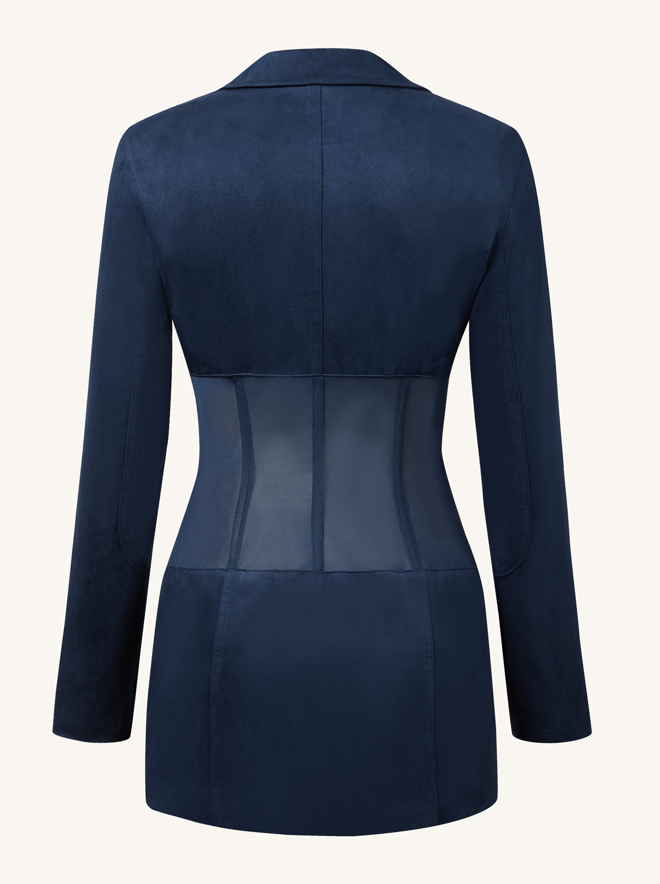 Faux Suede Corset Jacket Mini Dress - Dark Blue | JW PEI