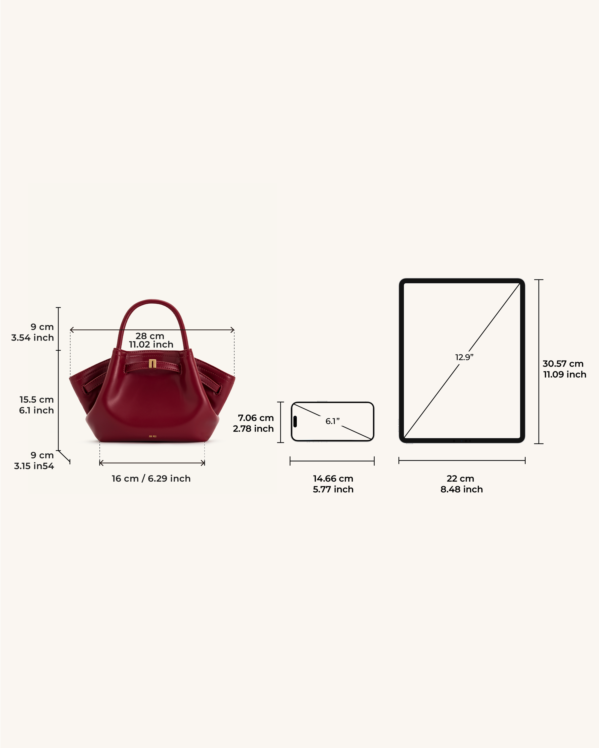 Hana Mini Tote Bag - Claret | JW PEI Hana Mini Tote Bag - Claret | JW PEI