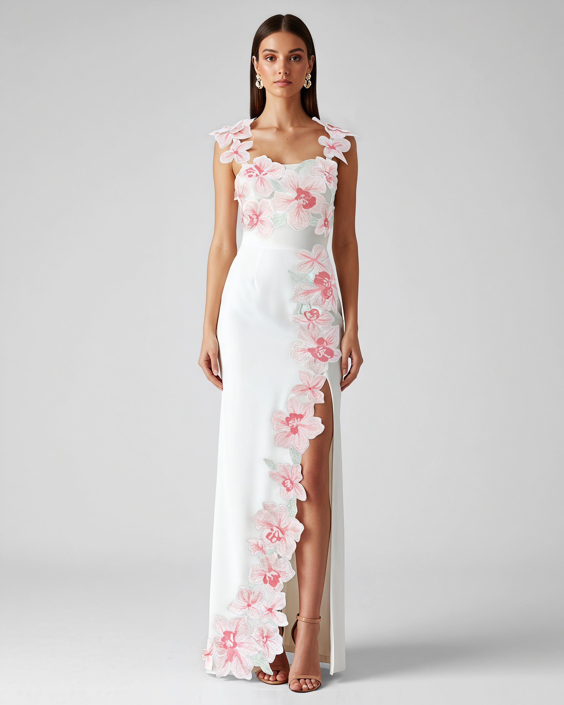 Flower Embroidered Dress - White/Pink | JW PEI Flower Embroidered Dress - White/Pink | JW PEI