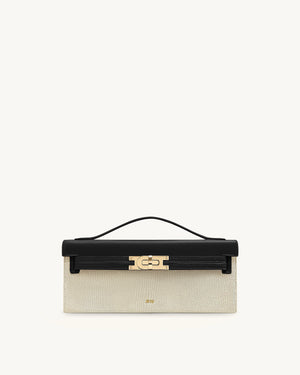 Bria Structured Top Handle Bag - Burgundy Croc