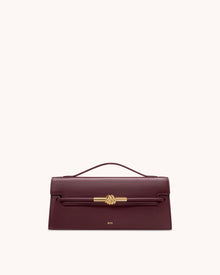 Lena Metal Rope Knot Top Handle Bag - Deep Claret