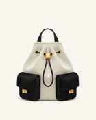 Avery Drawstring Utility Backpack – Black Canvas