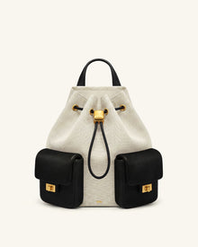 Avery Drawstring Utility Backpack – Black Canvas