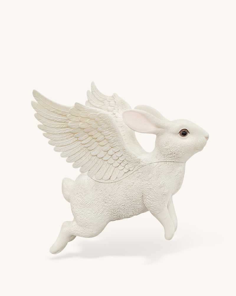 Flying Bunny Angel Bag Charms Keychain – Brown/White