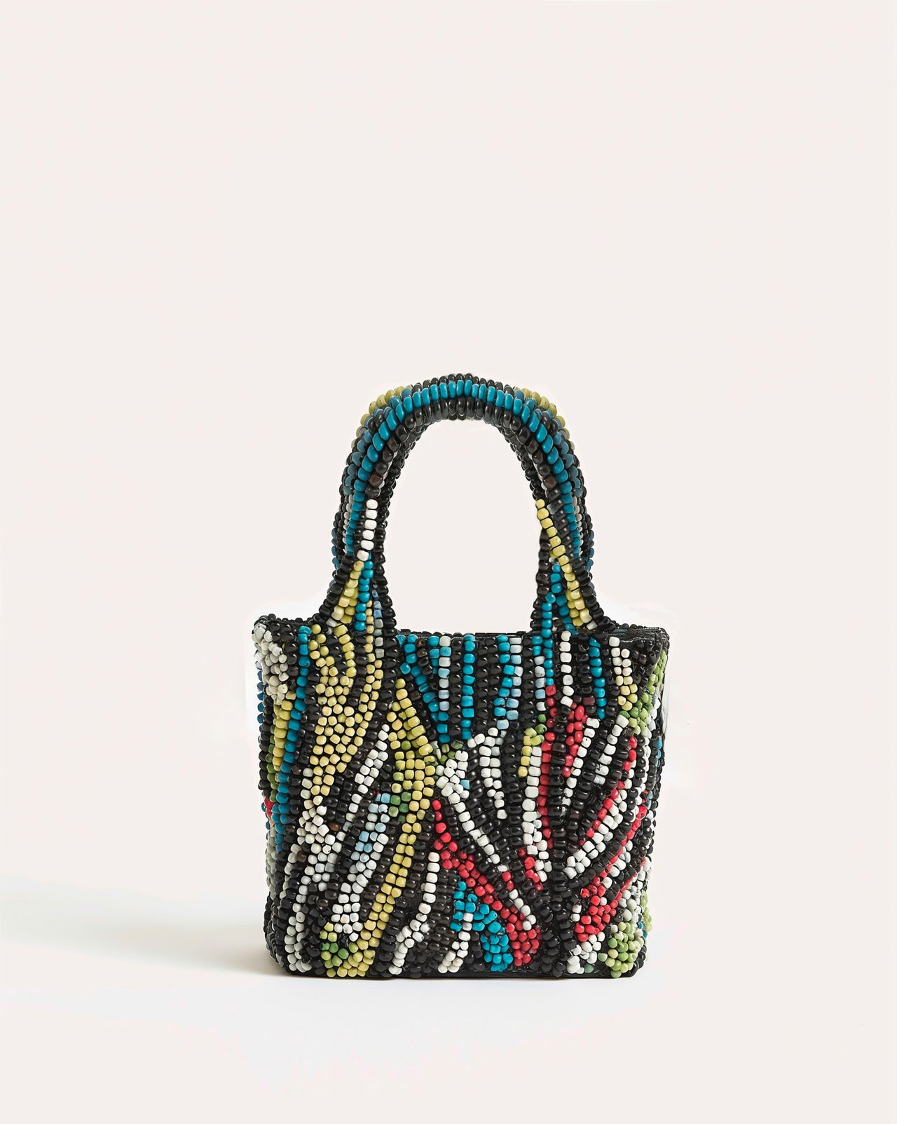 Multicolour Bead Embellished Mini Tote Bag