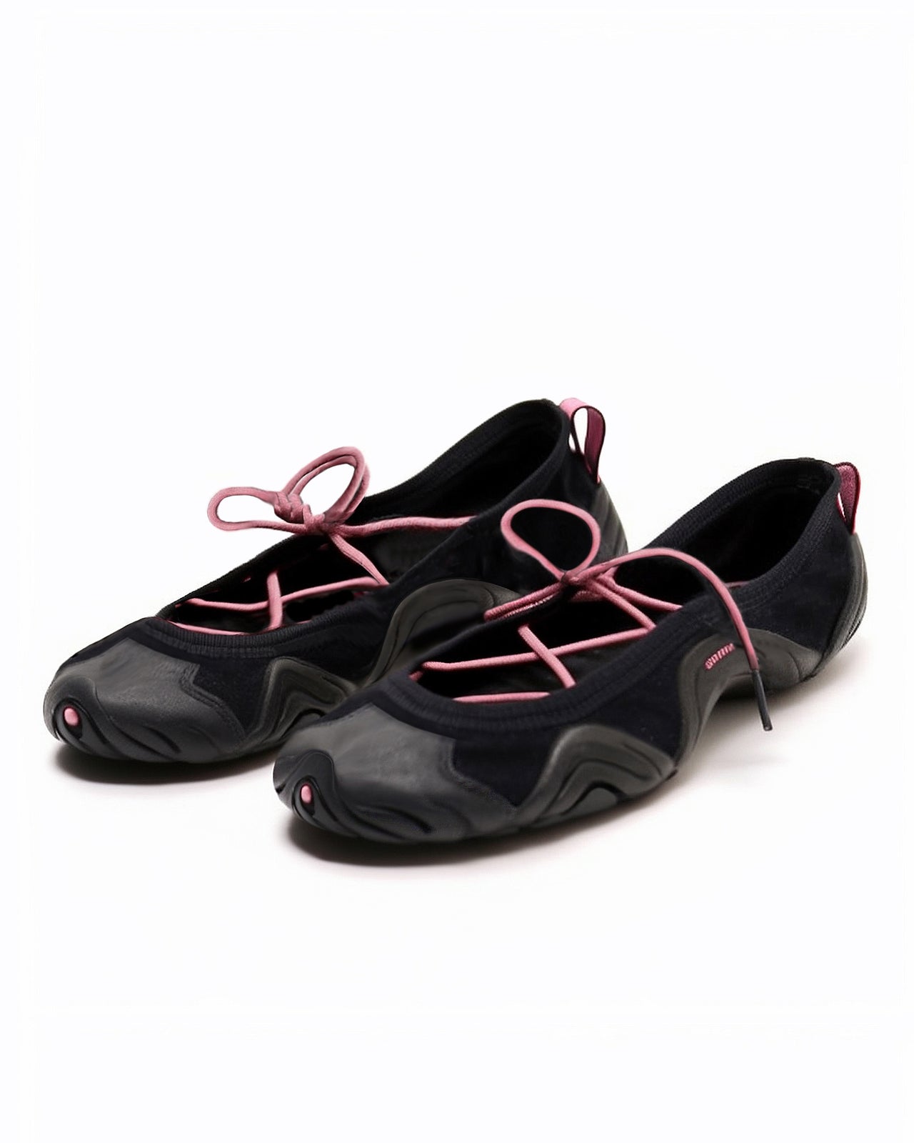Caitlin Lace-up Ballerina Sneakers  - Black