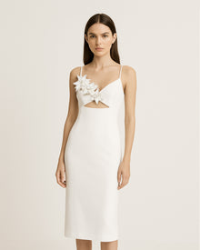 Bloom-Cut Contour Dress - White