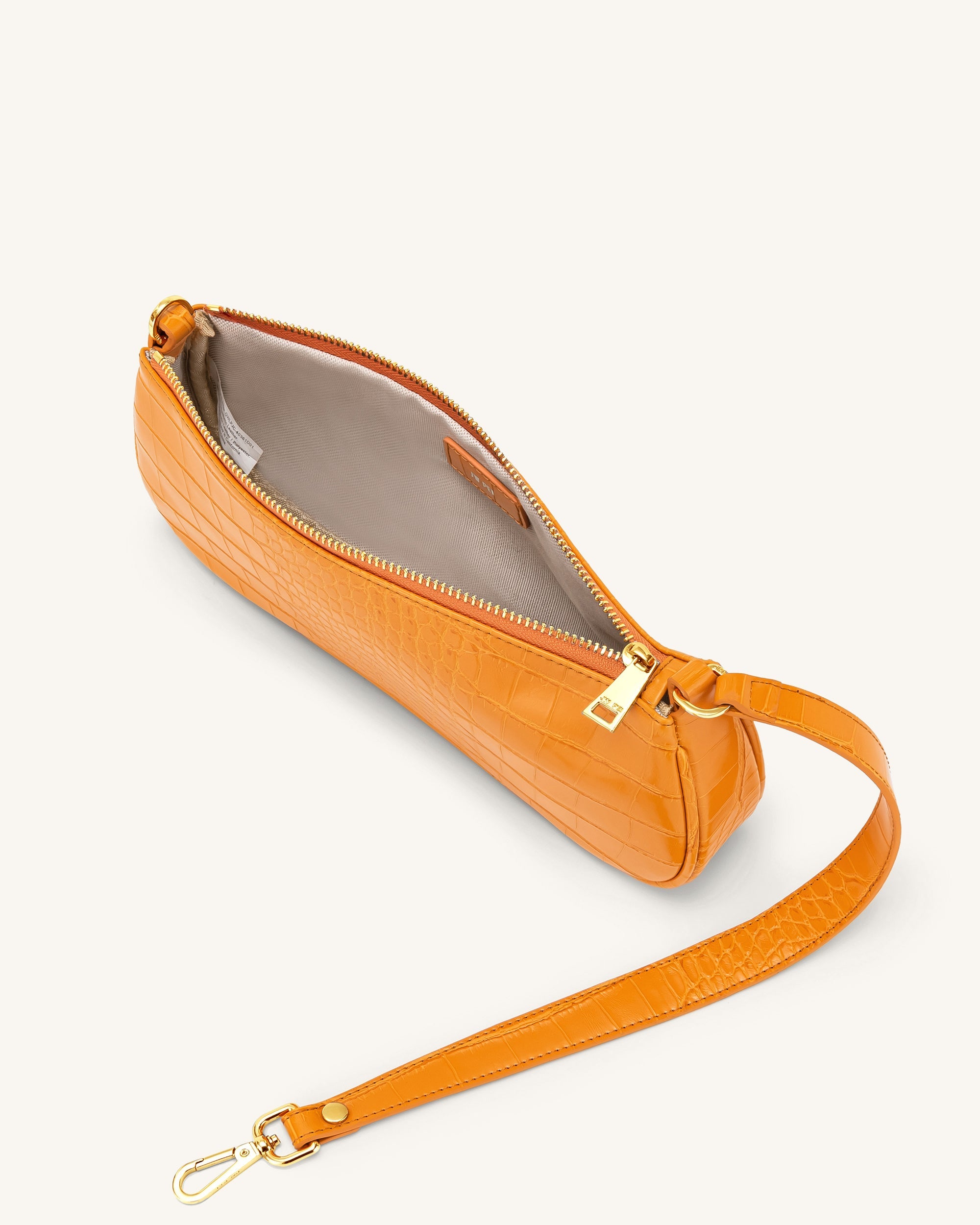 Eva Shoulder Bag - Apricot Yellow Croc | JW PEI