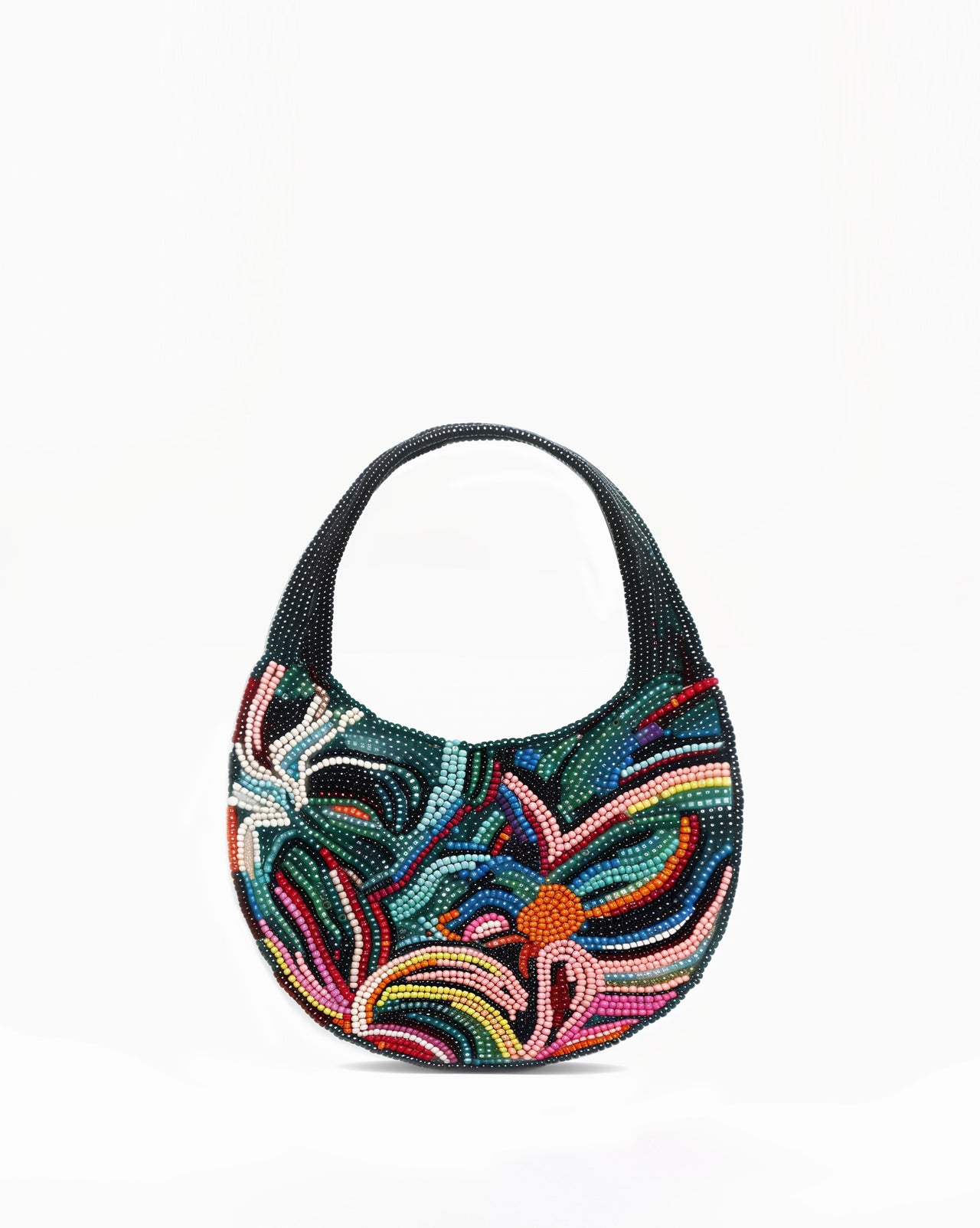Multicolour Bead Embellished Handbag