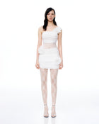 Isidore 3D Floral Wrinkles Mini Dress - White