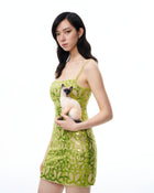 Aurelia Sequin Mini dress - Lime Green