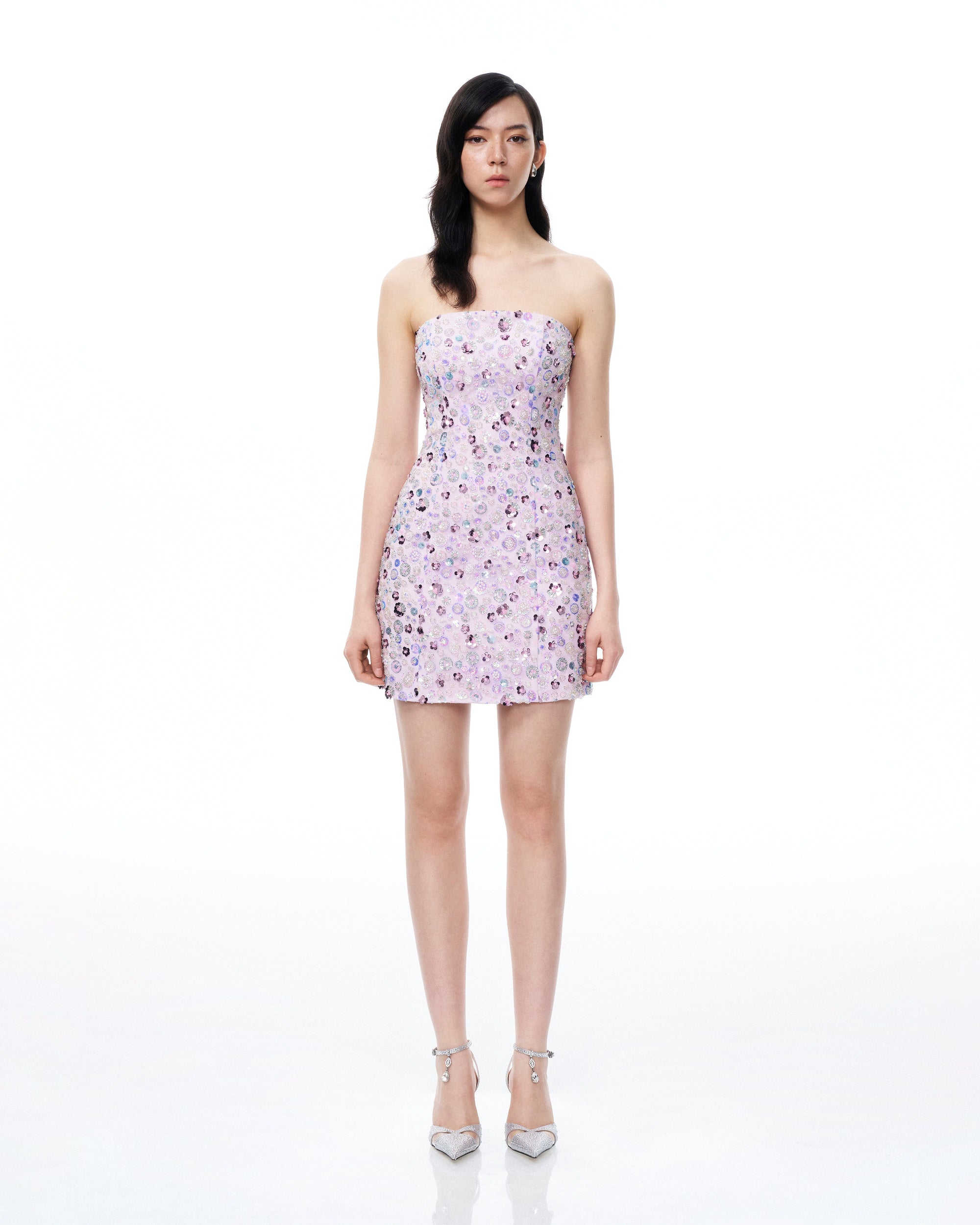 Esme Floral Sequin Embroidered Mini Dress - Purple 8 | UK Esme Floral Sequin Embroidered Mini Dress - Purple 8 | UK