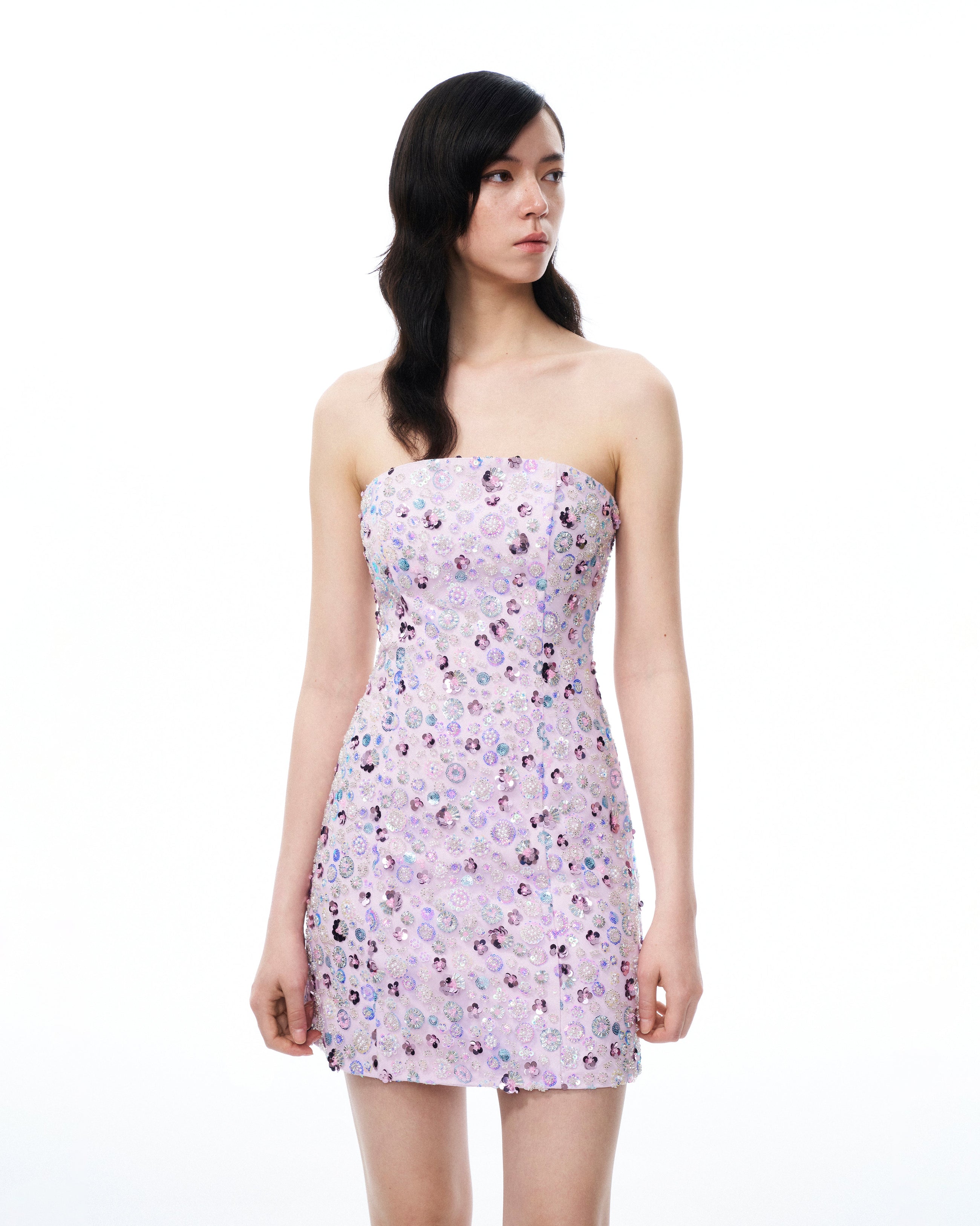 Esme Floral Sequin Embroidered Mini Dress - Purple | JW PEI Esme Floral Sequin Embroidered Mini Dress - Purple | JW PEI
