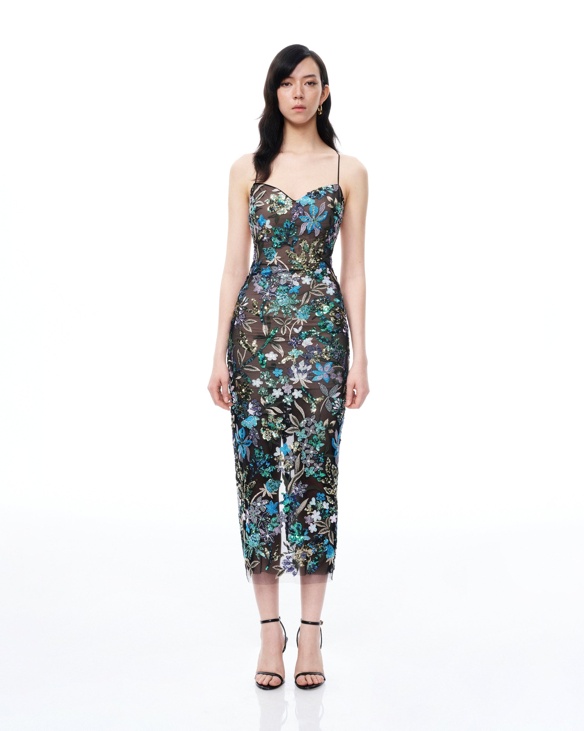 Isadora Floral Sequin Dress - Black Multi 4 Isadora Floral Sequin Dress - Black Multi 4