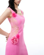 Aurelius 3D Floral Mini Dress - Pink
