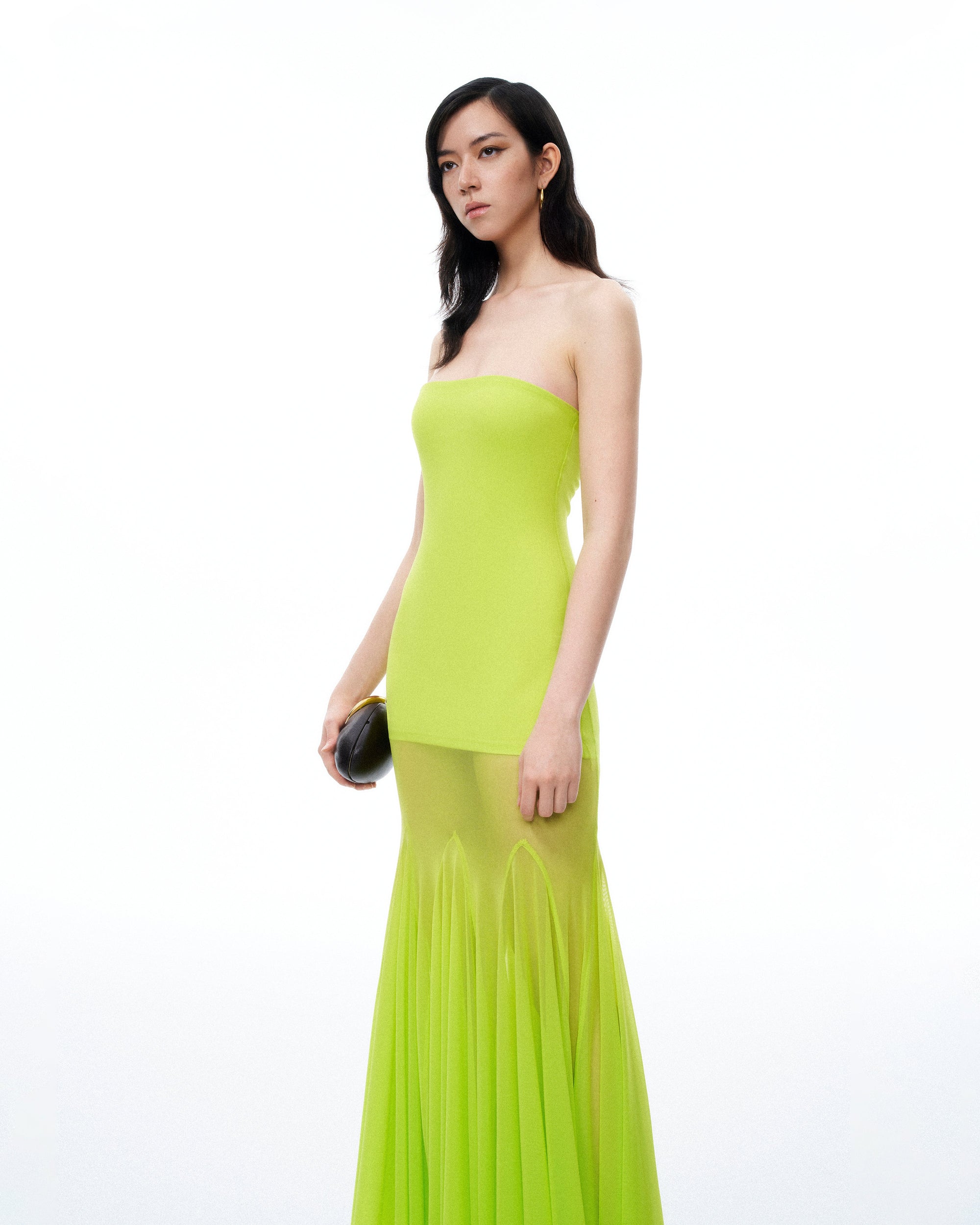 lime green mesh dress ASOS DESIGN low back sheer burnout mesh maxi dress with angel sleeves in lime