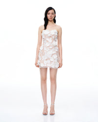 Sequin Lily Appliqué Strapless Mini Dress - Multicolor
